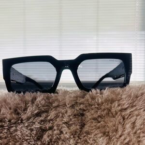 Unisex Black Sunglasses with Gold Accents